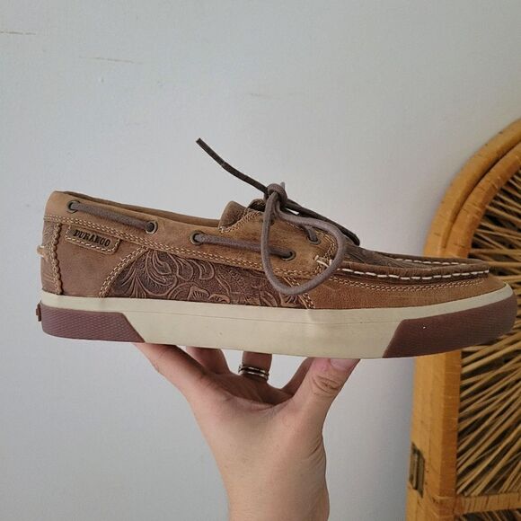 Durango Music City™ Women's Western Emboss Boat Moc - Picture 2 of 11